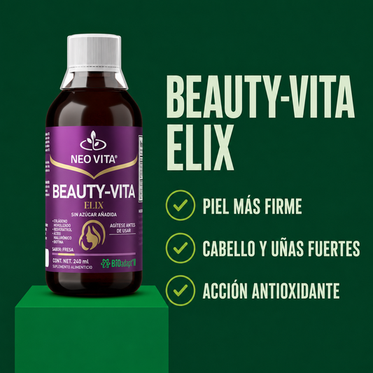 BEAUTY-VITA ELIX | Colágeno y Ácido Hialurónico para Piel, Cabello y Uñas