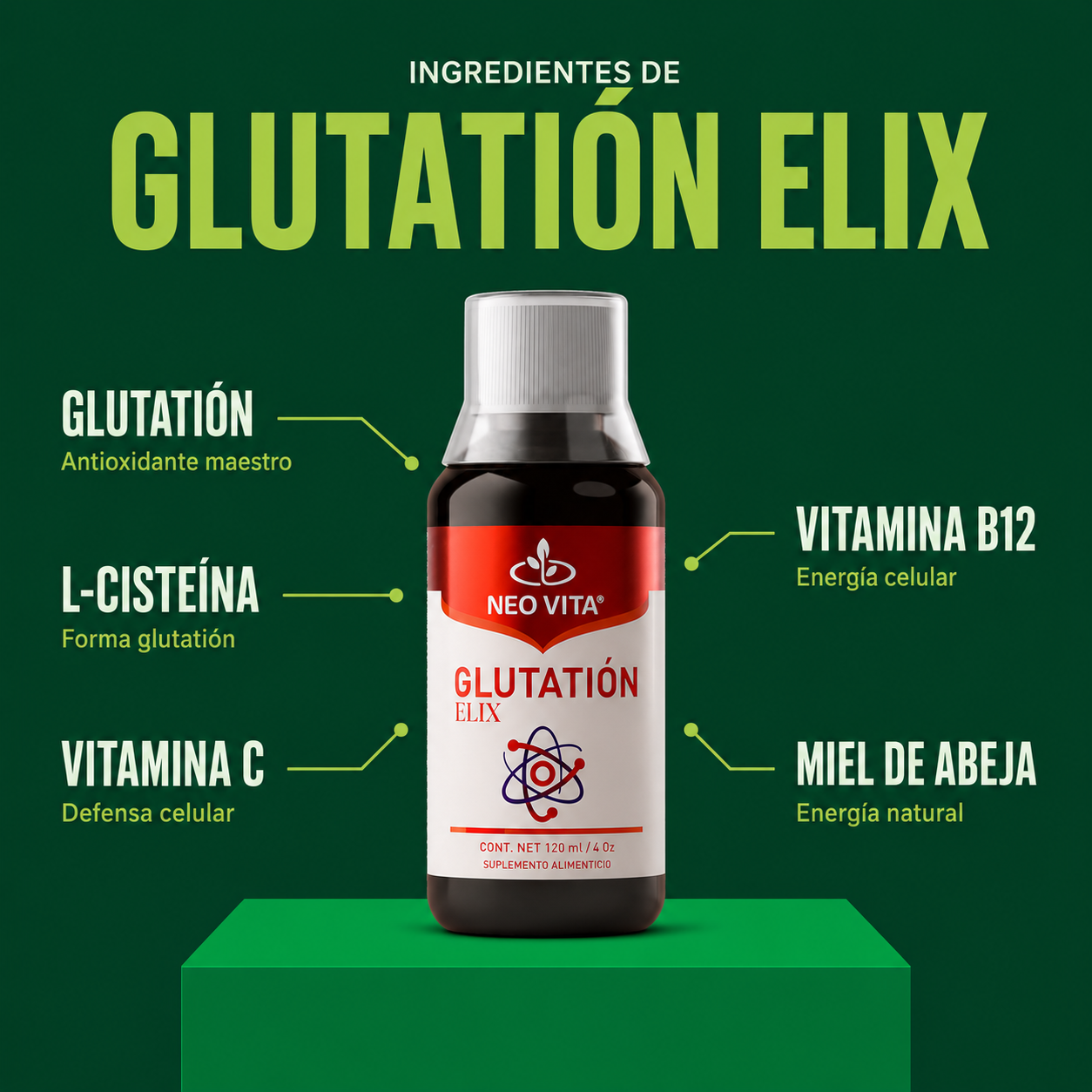 GLUTATIÓN ELIX | Antioxidante Maestro para Células e Hígado