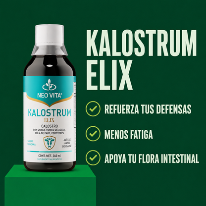 KALOSTRUM ELIX | Defensas y Energía con Calostro + 4 Hongos Funcionales