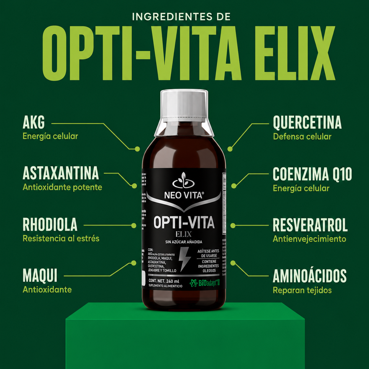 OPTI-VITA ELIX | Multinutriente Líquido de Energía y Vitalidad