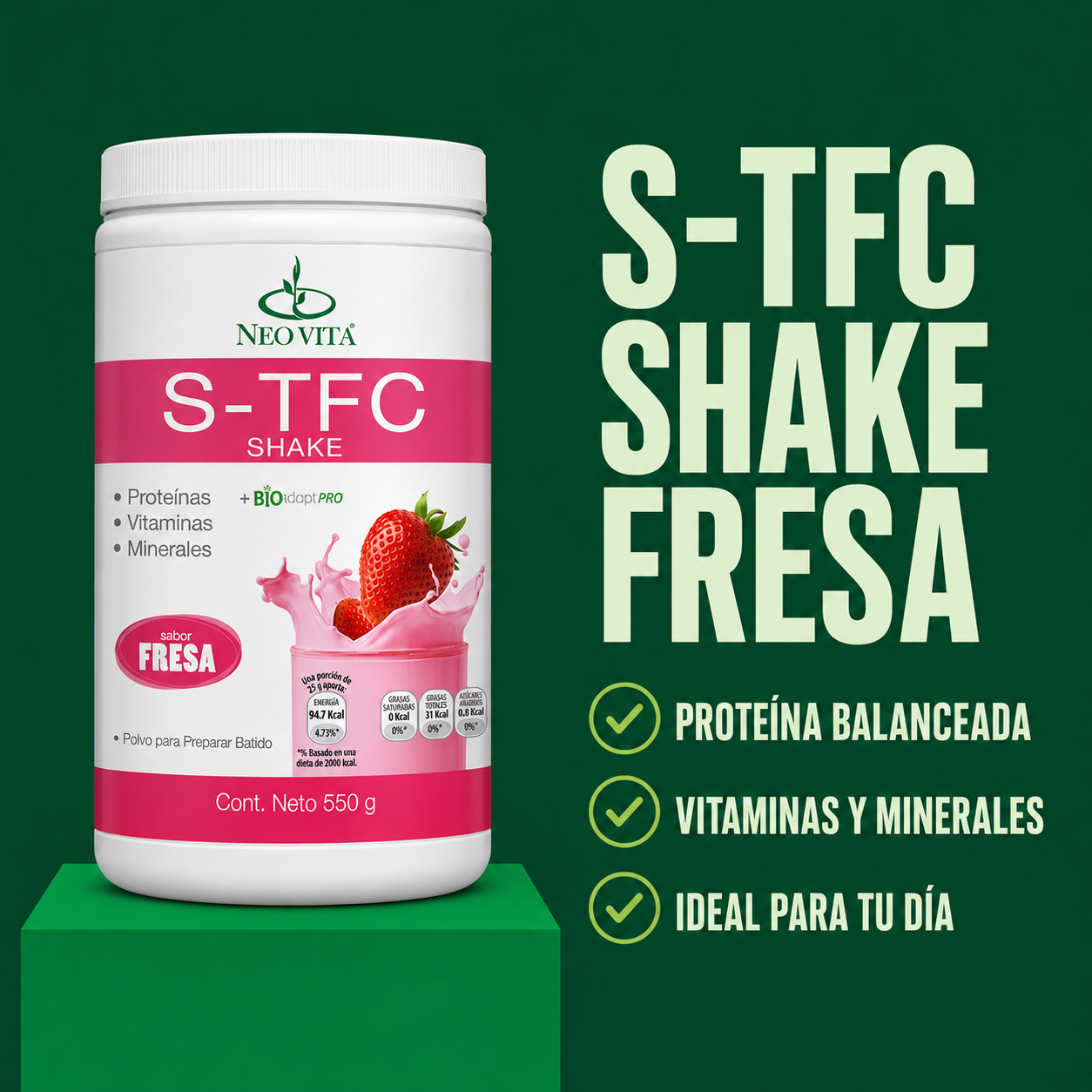 S-TFC SHAKE FRESA | Batido Proteico Sabor Fresa