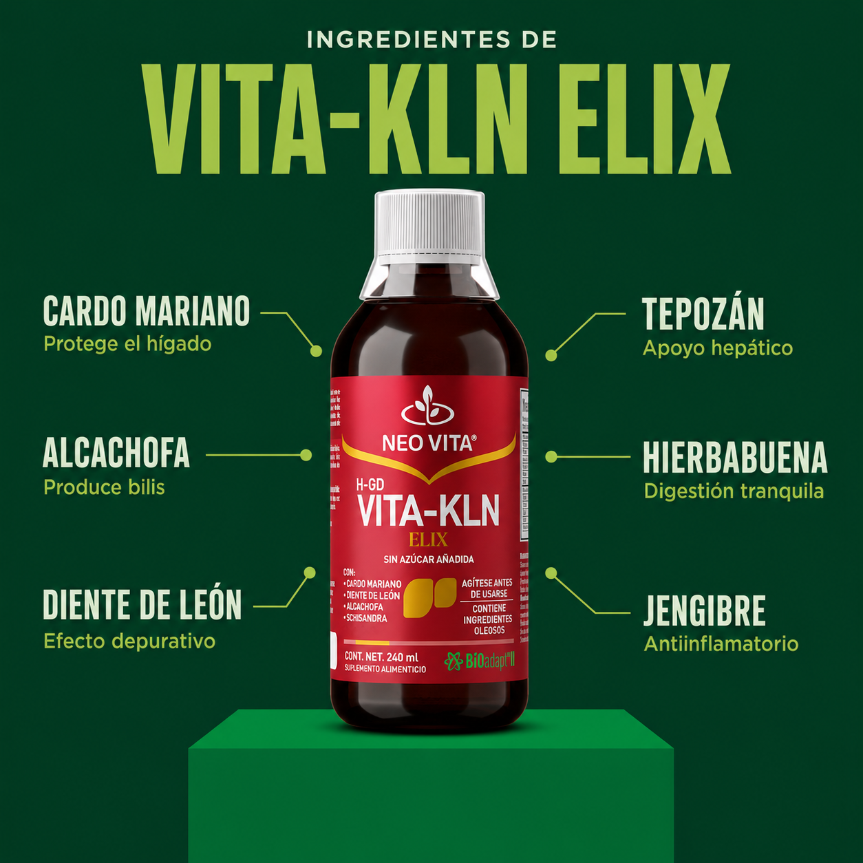 VITA-KLN ELIX | Salud Hepática y Detox con Cardo Mariano, Alcachofa y Colina